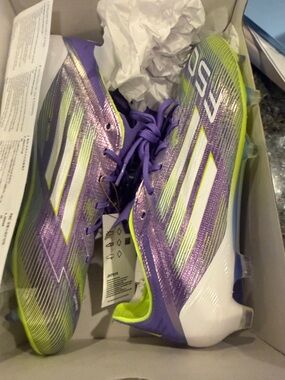 adidas Purple and Lime Green Soccer Cleats